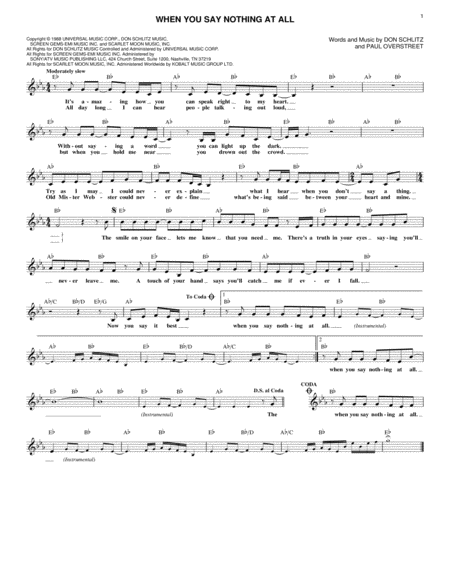 When You Say Nothing At All Sheet Music