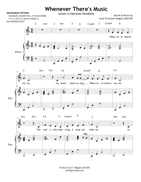 Free Sheet Music Whenever Theres Music