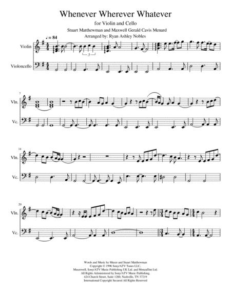 Whenever Wherever Whatever Sheet Music