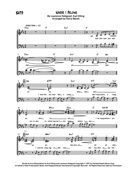 Where I Belong Sheet Music