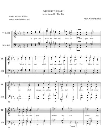 Free Sheet Music Where Is The One