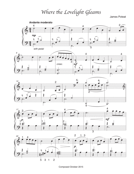 Where The Lovelight Gleams Sheet Music