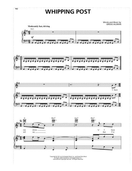 Free Sheet Music Whipping Post