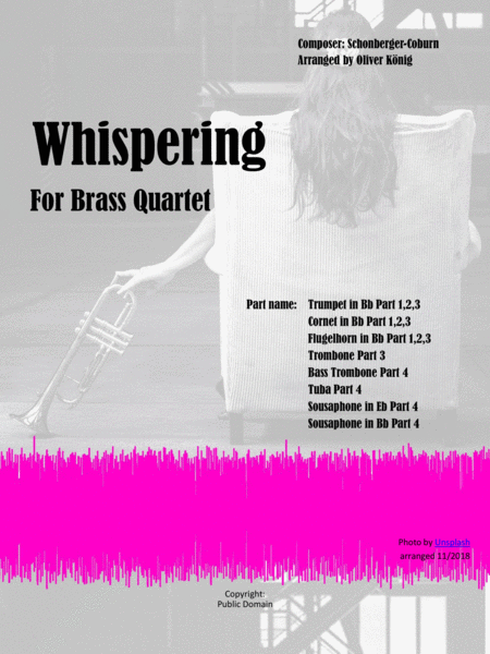 Whispering For Brass Quartet Sheet Music