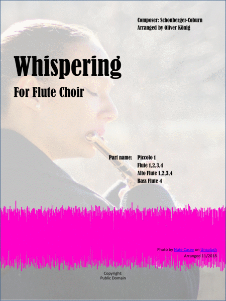 Free Sheet Music Whispering For Flute Choir