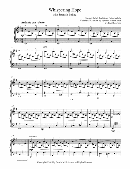 Whispering Hope Piano Solo Sheet Music