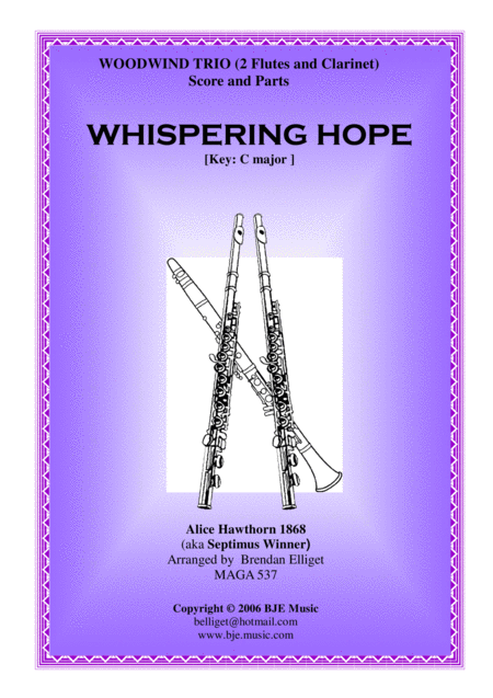 Whispering Hope Woodwind Trio 2 Flutes And Clarinet Sheet Music