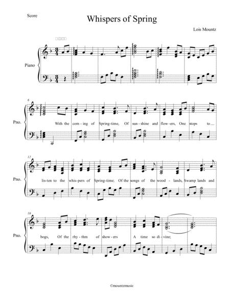 Free Sheet Music Whispers Of Spring