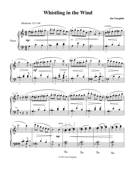 Free Sheet Music Whistling In The Wind