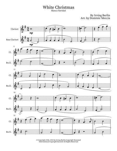 Free Sheet Music White Christmas Blanca Navidad Clarinet And Bass Clarinet Duet