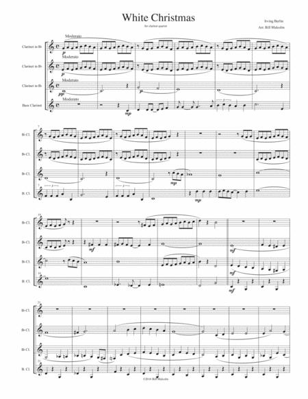 Free Sheet Music White Christmas For 4 Clarinets