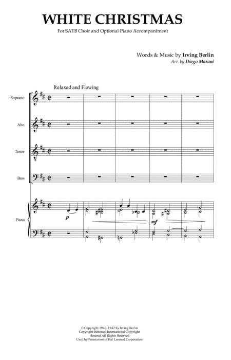 Free Sheet Music White Christmas For Satb Choir