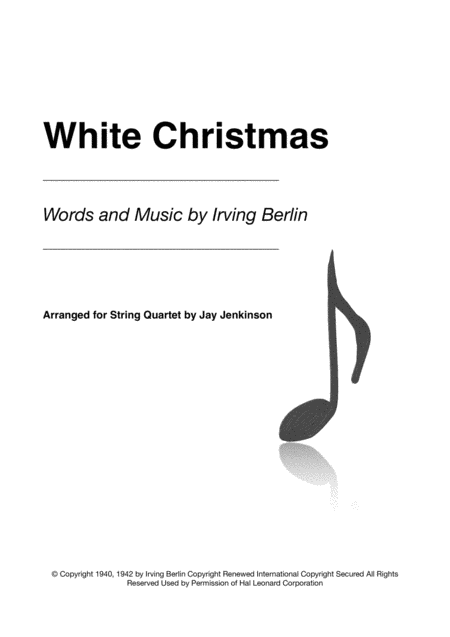 White Christmas For String Quartet Sheet Music