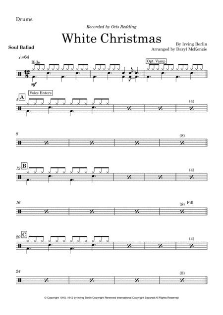 White Christmas Otis Redding Vocal With Small Band 3 Horns Key Of E Sheet Music