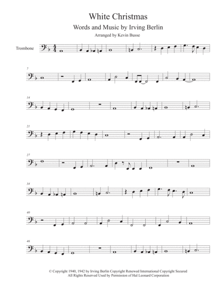 White Christmas Trombone Sheet Music