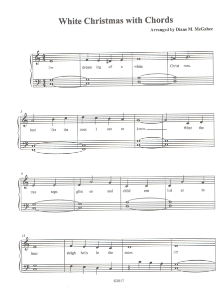 Free Sheet Music White Christmas With Chords In Left Hand