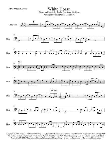 White Horse For Bassoon Sheet Music