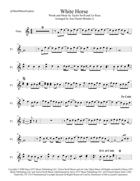 White Horse For Flute Sheet Music