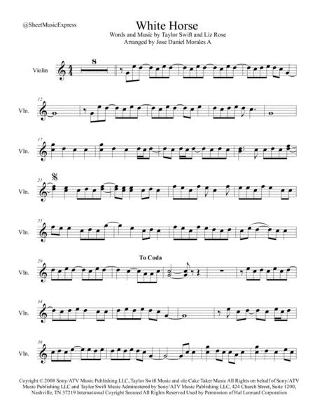 White Horse For Violin Sheet Music