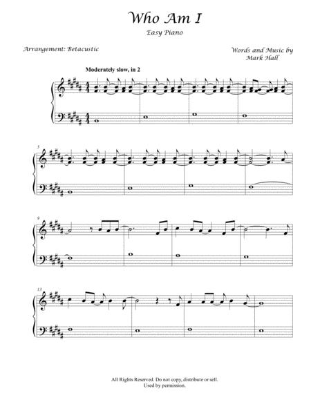 Who Am I Casting Crowns Mark Hall Sheet Music Easy Piano Sheet Music