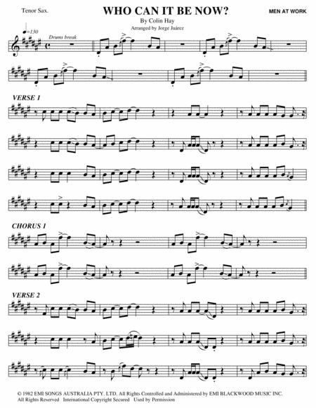 Free Sheet Music Who Can It Be Now Tenor Sax
