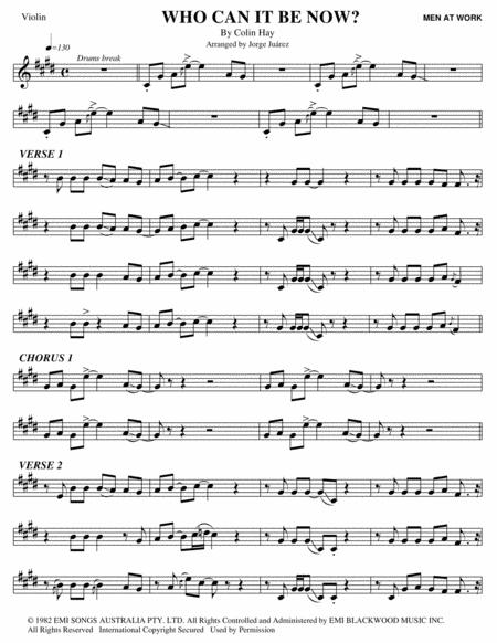 Free Sheet Music Who Can It Be Now Violin