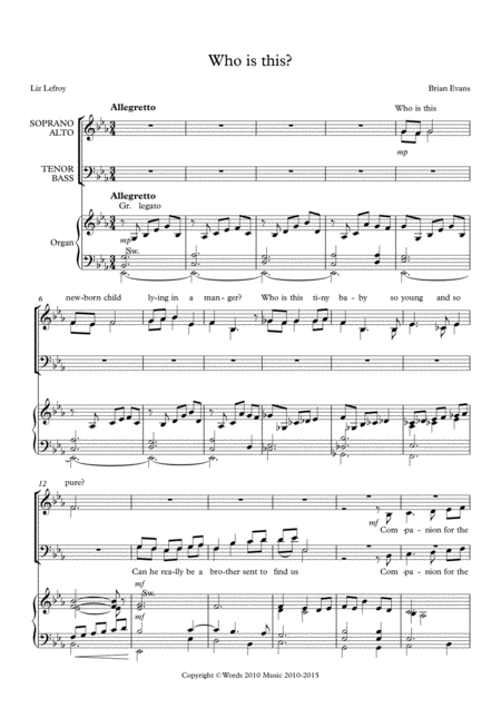 Free Sheet Music Who Is This