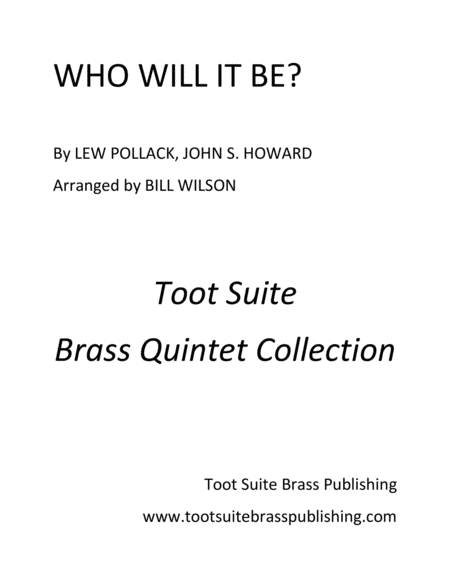 Free Sheet Music Who Will It Be