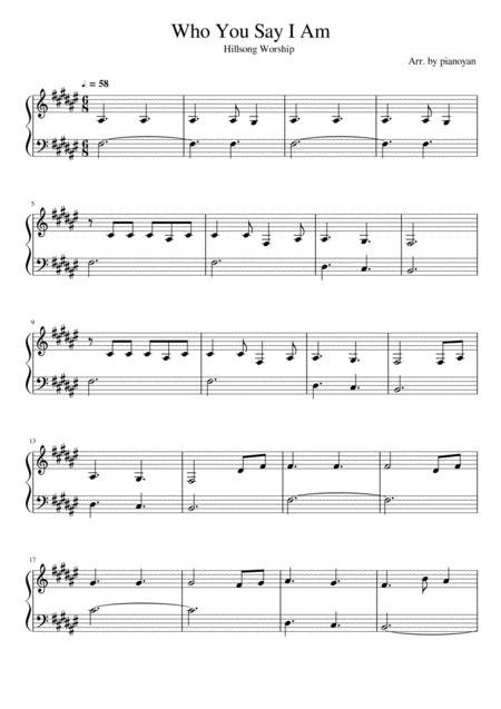 Who You Say I Am Easy Piano Solo Sheet Music