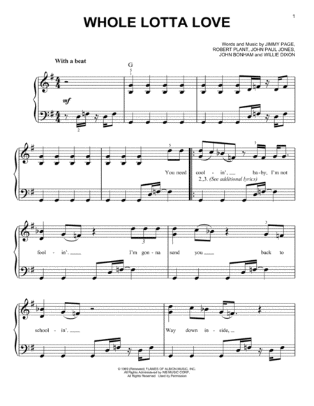 Whole Lotta Love Sheet Music