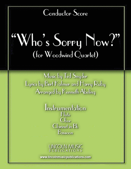 Whos Sorry Now For Woodwind Quartet Sheet Music