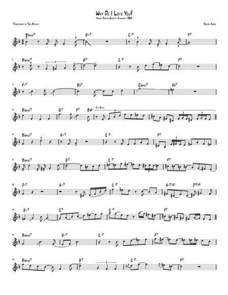 Why Do I Love You Kenny Dorham Transcription Bb Sheet Music