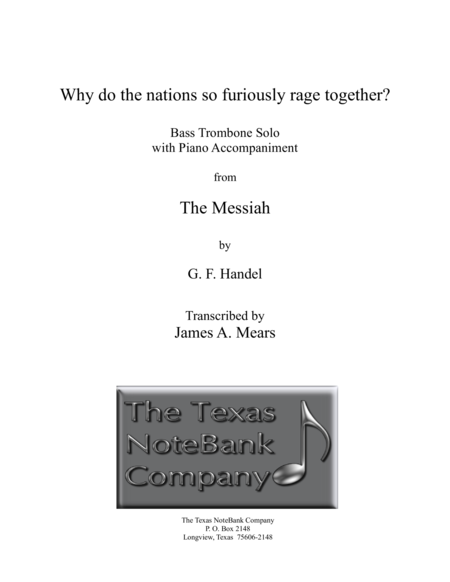 Why Do The Nations So Furiously Rage Together Sheet Music