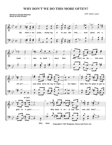 Why Dont We Do This More Often Sheet Music