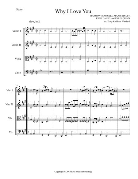 Free Sheet Music Why I Love You For String Quartet