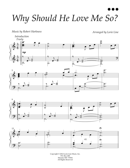 Free Sheet Music Why Should He Love Me So