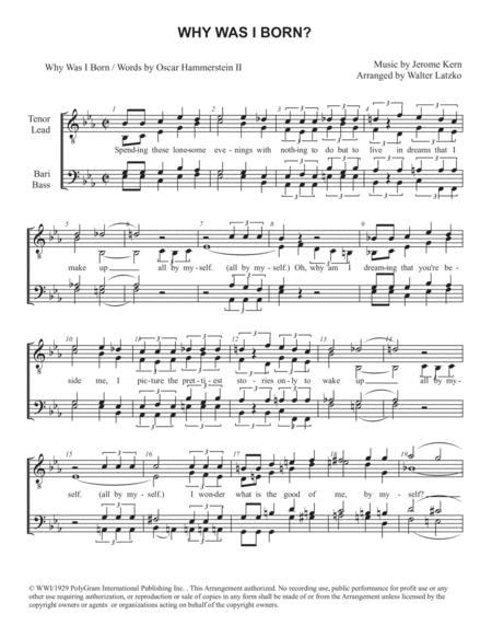 Free Sheet Music Why Was I Born