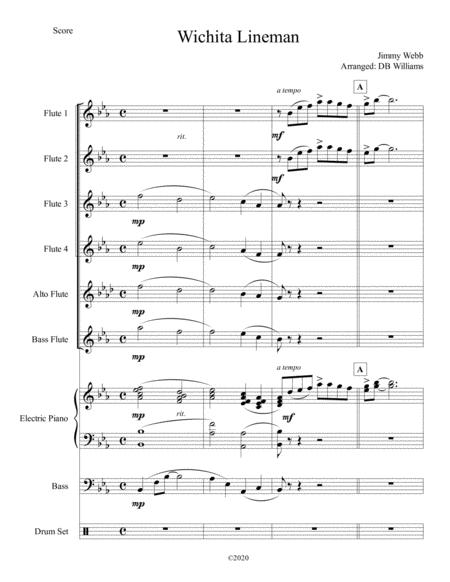 Wichita Lineman Flute Choir Sheet Music