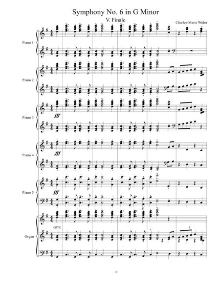 Widor Finale 5th Movement Of Symphony No 6 In G Minor Sheet Music