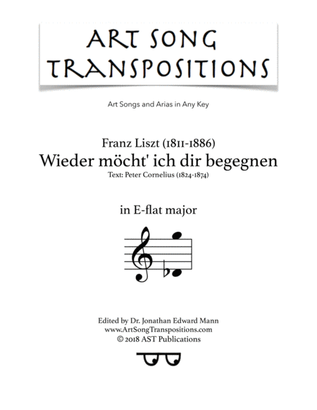 Free Sheet Music Wieder Mcht Ich Dir Begegnens 322 E Flat Major