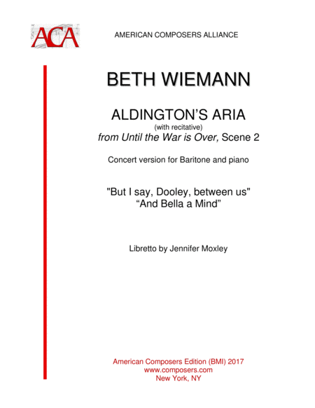 Wiemann Aldingtons Aria Sheet Music