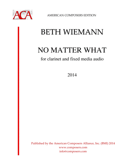 Wiemann No Matter What Sheet Music