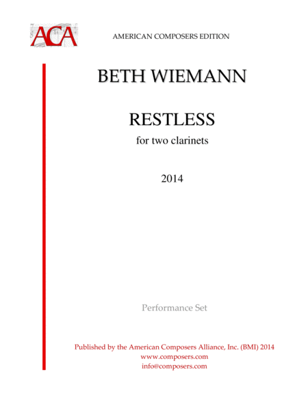 Wiemann Restless Sheet Music