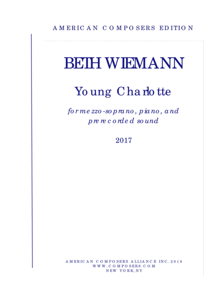 Wiemann Young Charlotte Sheet Music