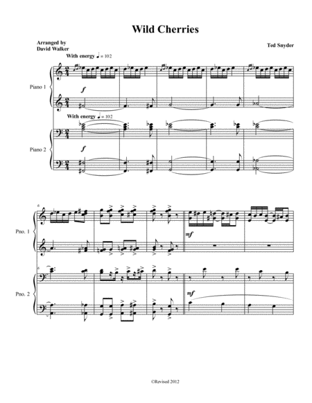 Wild Cherries Piano Duet Sheet Music