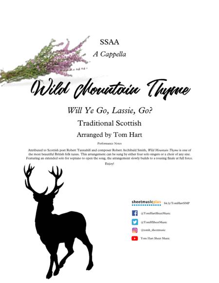 Wild Mountain Thyme Ssaa A Capella Sheet Music