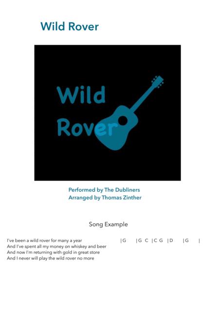 Wild Rover Trad Arr Chords And Lyrics Easy To Follow Sheet Music