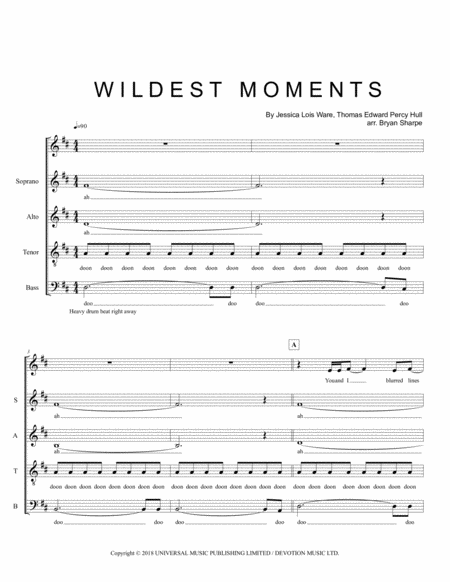 Free Sheet Music Wildest Moments