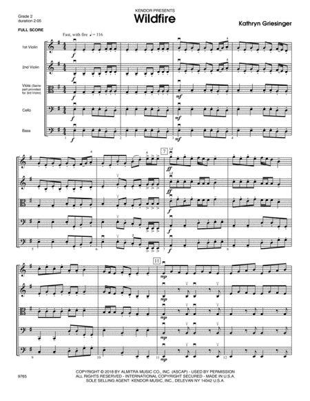 Wildfire Full Score Sheet Music