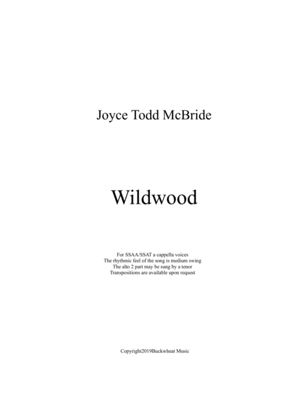 Wildwood Sheet Music